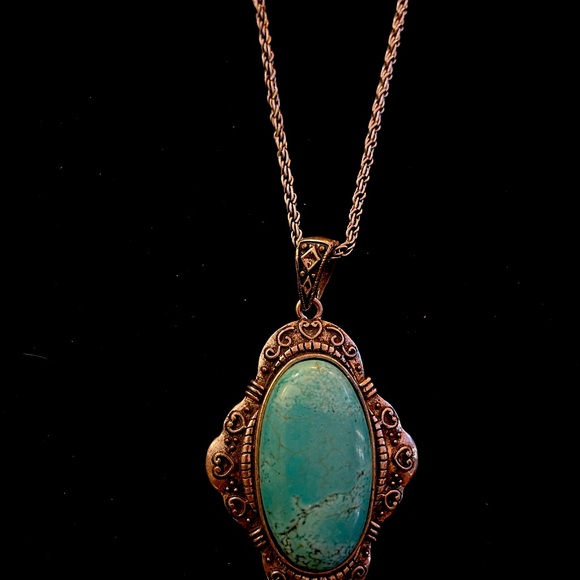 Vintage Silver turquoise necklace. May need cleaning - Picture 2 of 12